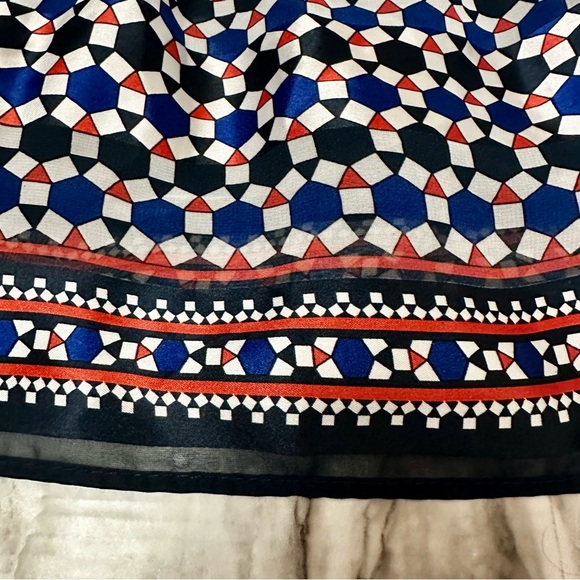 Max Studio Line Womens Sz L Navy Red Drop Waist Skirt Geometric Nautical Design - Picture 5 of 10